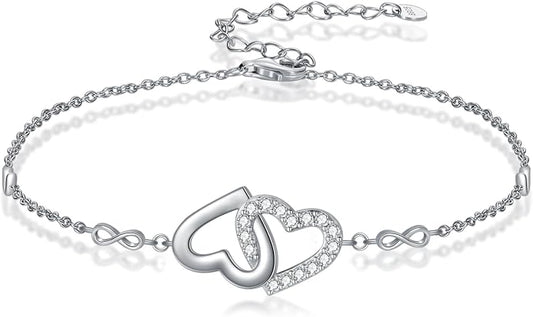 Ankle Bracelets for Women, 925 Sterling Silver Infinity/Heart/Pineapple/Butterfly/Turtle/Evil Eye/Sand Dollar Anklets Waterproof, Christmas Birthday Bracelet Anklets Jewelry Gift Adjustable