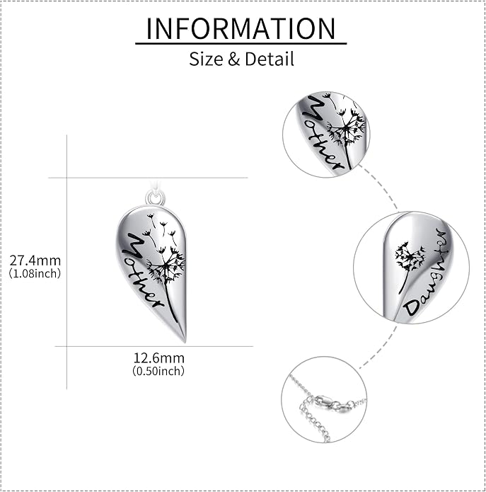Mother Necklaces Sterling Silver Mom/Mommy of an Angel/Mom Thor Hammer/Heart Footprint Pendant Birthday Mothers Day Jewelry for Women