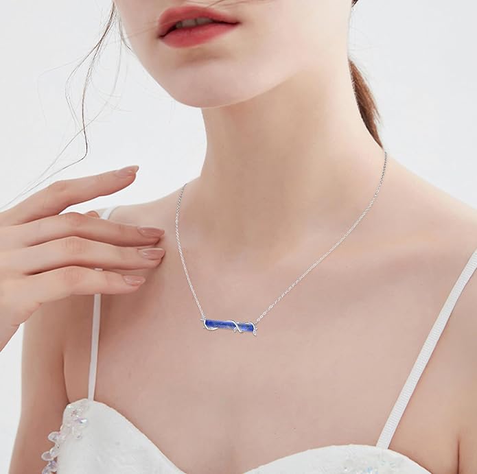 Bar Opal Leaf Necklace For Women S925 Sterling Silver White Opal Pendant with Leaf Charm Bar Pendant Jewelry Gift For Mom Daughter Wife