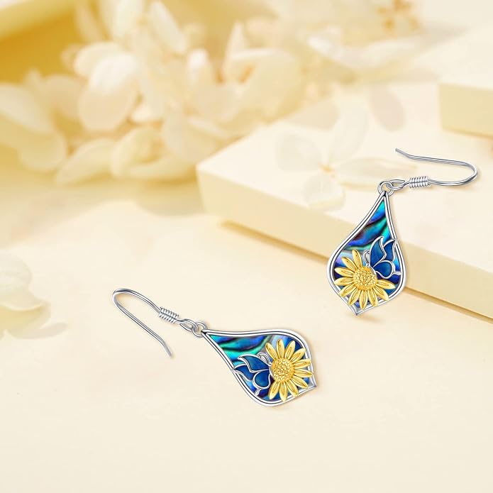 Tree of Life/Cat/Turtle/Butterfly/Flower/Celtic/Turquoise/Moonstone Dangle Earrings for Women Sterling Silver Cute Animals Drop Earrings Jewelry Gifts