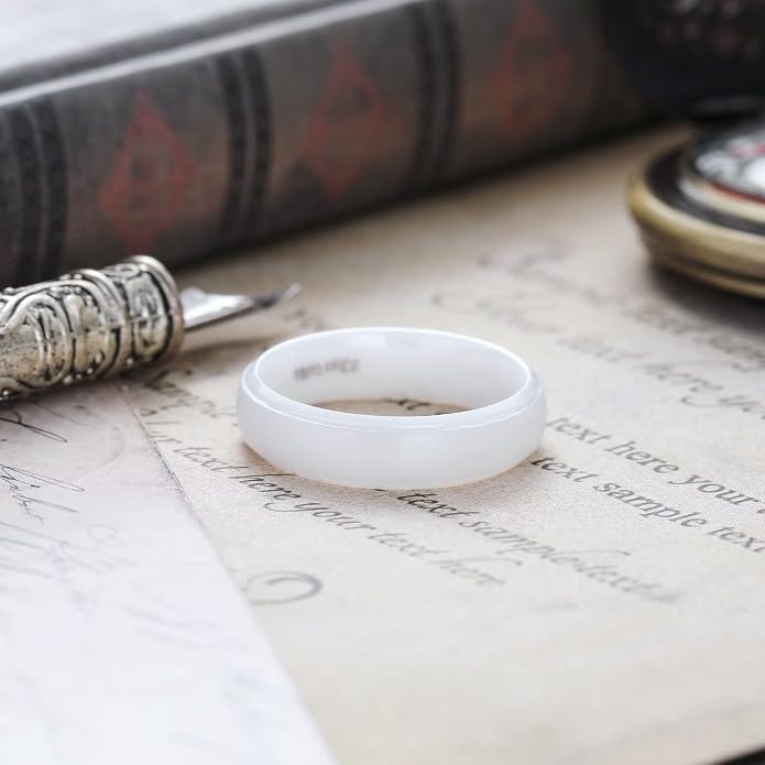King Will Ceramic Wedding Band for Men Women-6-8mm Width Black & White with Multi Style Design Promise Rings Comfort Fit Size 7-14