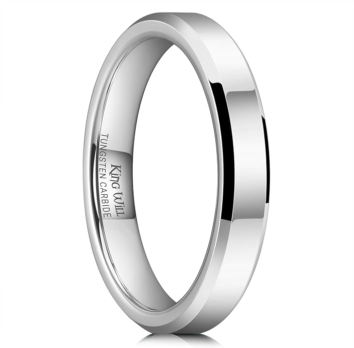 King Will BASIC Men Women 4mm/5mm/6mm/7mm/8mm Titanium Rings Polished Wedding Band Engagement Anniversary Band Comfort Fit