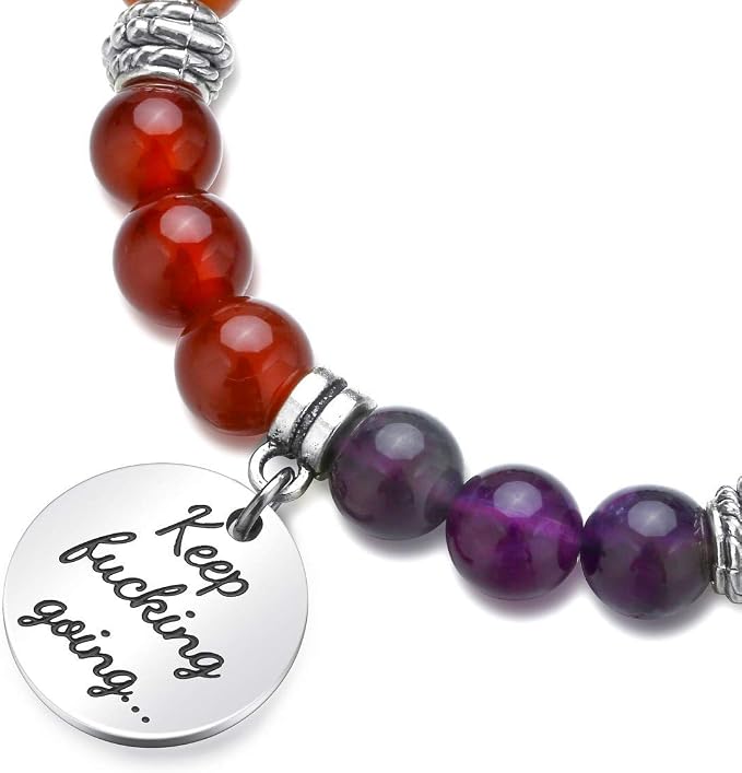 Top Plaza Bundle – 2 Items: 7 Chakra Natural Lava Rock Stones Beads Bracelets Aromatherapy Essential Oil Diffuser Bracelet & 7 Chakra Stone Bead Bracelet Friendship Inspirational Message Charm Bracele