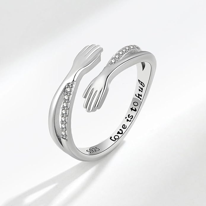 925 Sterling Silver Ring Minimalist Adjustable Rings Band Handmade Rings for Women Girls