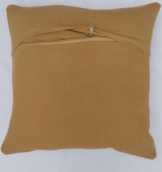 Set of 4 Geometric Wool Jute Square Throw Pillow Covers -Decorative 18 x 18 Inches Multicolour Cushion Covers Perfect for Sofa/Couch/Bed/Home/Outdoor/Car (Multicolour - 12)