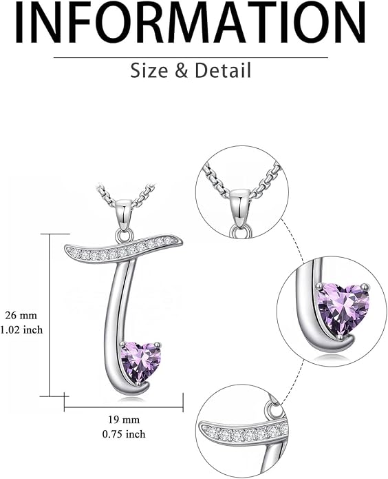 Birthday Gifts for Women Alphabet A to Z Initial Birthstone Pendant Necklaces for Women - 18k White Gold Plated Personalized Name Jewelry Anniversary Graduation Gifts for Wife Her Daughter Girlfriend(with Gift Box)