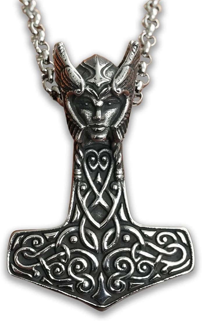 Baldur Jewelry - Thors Hammer Necklace Pendant Mjölnir - Viking Norse Thor Hammer Pendant Viking Jewelry - Thor Necklace - Thor Gifts for Men - Viking Necklace for Men