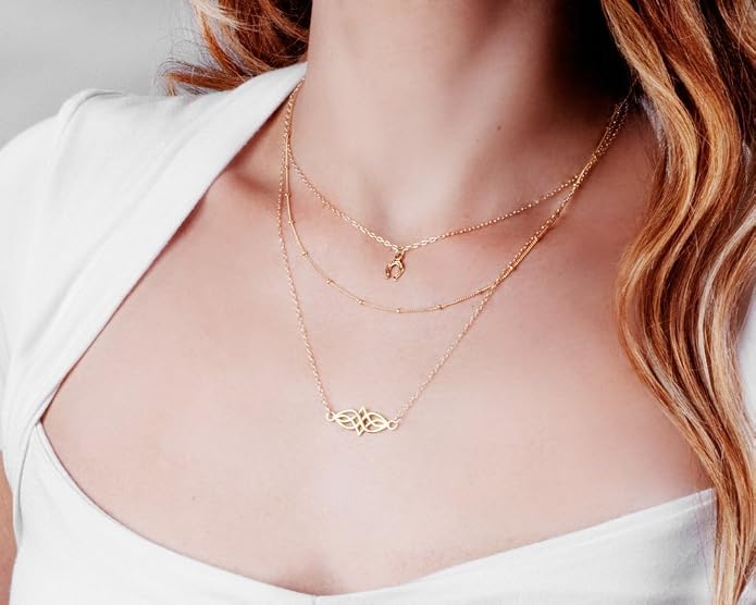 Satellite Bead Necklace - Gold Filled or Sterling Silver, Dainty Adjustable Choker Chain 15" - 17", Minimalist Everyday Stacking Jewelry