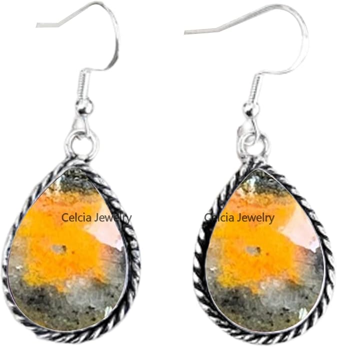 Pure 925 Sterling Silver Dangle Drop Earrings for Women, Pear Gemstone Handcrafted Earrings for Women & Girl ('Amethyst)
