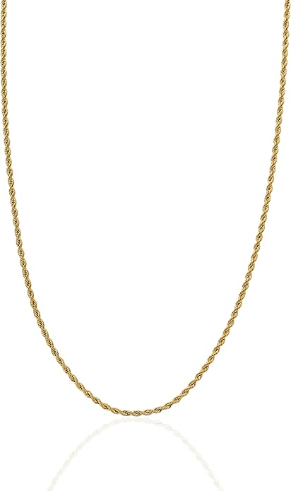 CRAFTD - Gold Rope Link Chain - Durable 18K Gold & 316L Stainless Steel - Waterproof, Heat & Sweat Resistant - Gifts for Men - Men's Jewelry