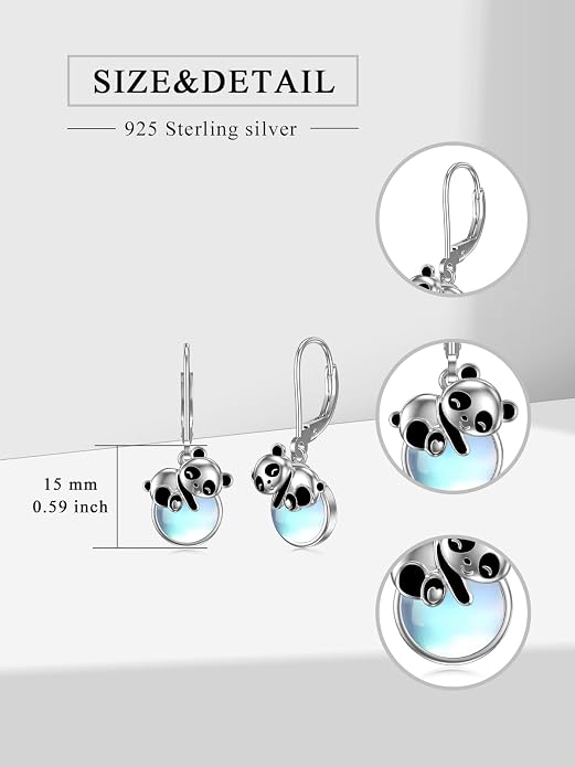 Dorunmo Moonstone Dangle Drop Earrings s925 Sterling Silver Leverback Earrings Filigree Moonstone Jewelry Birthday Gifts for Women