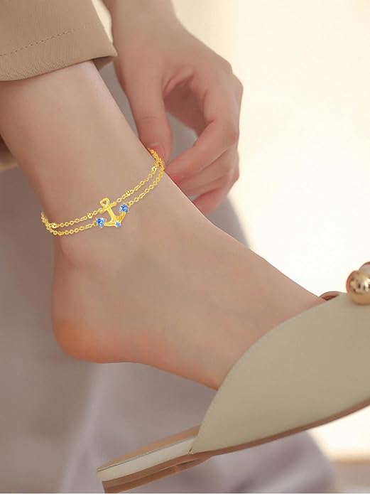 Palpitate Anchor/Infinity/Mermaid Anklets Nautical Ankle Bracelet 925 Sterling Silver Elegance Anklets Jewelry Christmas Gifts for Women