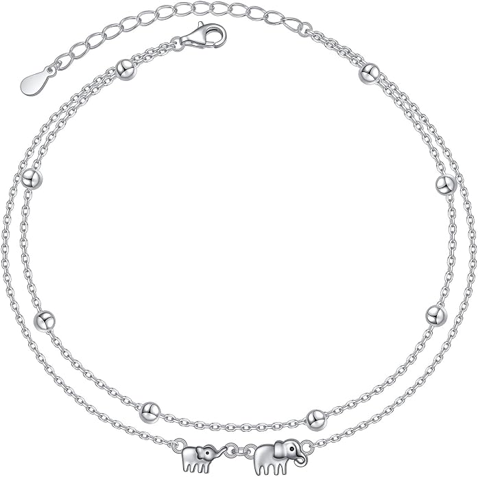Alphm Anklet for Women S925 Sterling Silver Adjustable Foot Evil Eye Starfish Heart Bead Butterfly Celtic Knot Cross Multilayer Layered Ankle Bracelet Jewelry