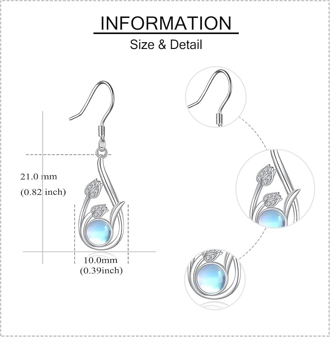 Silver Earrings for Women Sterling Silver Filigree Earrings Teardrop Dangle Drop Filigree Jewelry Gift for Women Mother Mom
