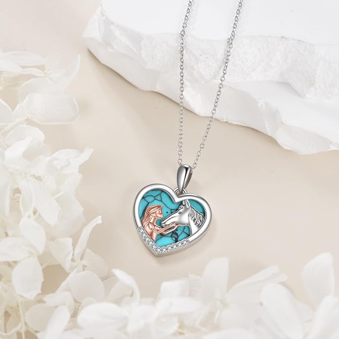 YFN Horse Pendant Necklace Sterling Silver Women with Horse Gift for Women
