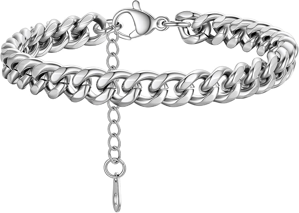 PROSTEEL Stainless Steel Bracelets for Men Women, Gold/Silver/Black, Cuban Link Bracelet Adjustable, Jewelry with Gift Box