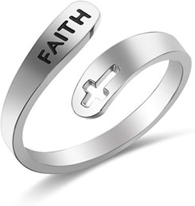 Inspirational Rings for Women Statement Stainless Steel Spiral Wrap Twist Ring Encouragement Personalized Jewelry Birthday Gifts