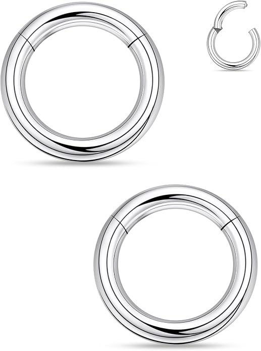 20G 18G 16G 14G 12G 10G 8G 6G 4G 2G Nose Rings Hoops Astm F136 Titanium Clicker Septum Lip Ring Tragus Helix Daith Rook Conch Snug Cartilage Lobe Earrings Hoop Piercing Jewelry For Women Men