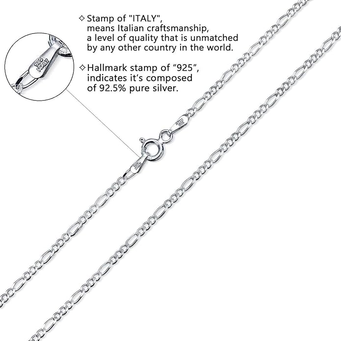 Savlano 925 Sterling Silver Solid Italian Figaro, Rope,Herringbone, Curb, Ball Bead, Snake, Mariner Chain Anklet for Women, Comes in 0.8mm - 5mm With Gift Box
