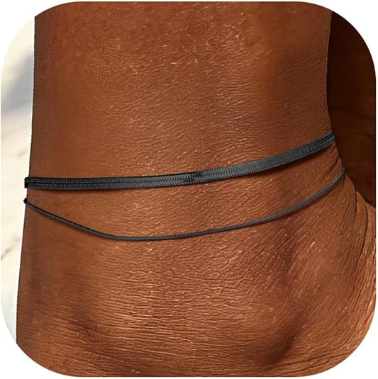 FOCALOOK 14K Gold Plated Anklets for Women Waterproof Plus Size Ankle Bracelet 8.5-10.5 Inch Adjustable Mariner/Figaro/Flat Snake/Cuban Link Chain Anklet Jewelry for Summer Beach Holiday