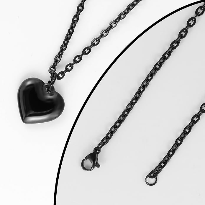Milakoo Stainless Steel Pendant Necklace for Women Heart Charms Link Chains 23" Length Lobster Clasp