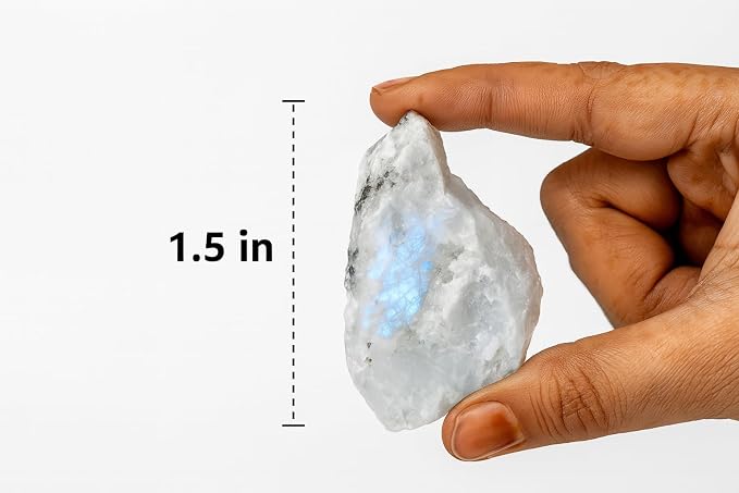 Large 1.25-2.0” Natural Rainbow Moonstone Raw Crystals Stones for Meditation, Chakra, Reiki, Crystal Grid, Energy Work, Wire Wrapping, Tumbling & Spiritual Home Decor