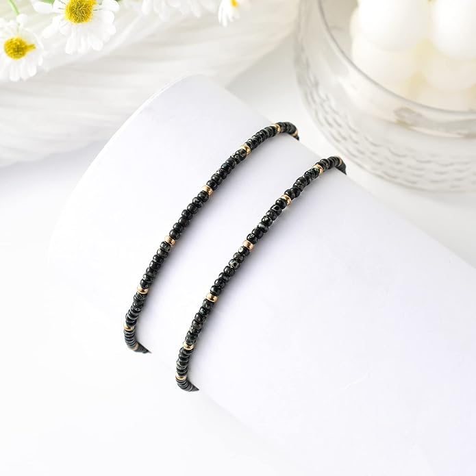 Starain Small Bead Anklets for Women Beach Foot Ankle Bracelet Cute Colorful Boho Beaded Anklets 8 inches