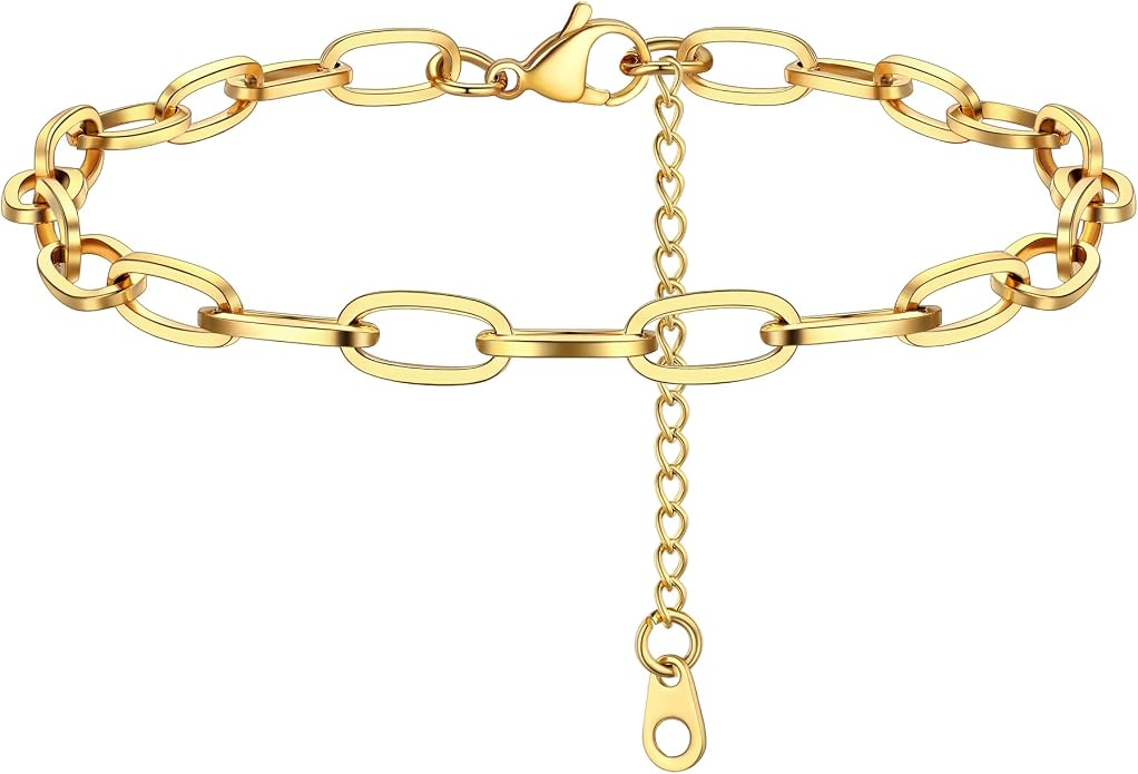 PROSTEEL Gold/Silver Anklets for Women Waterproof, 14K Gold Plated Ankle Bracelet Non Tarnish, Jewelry Gifts Adjustable