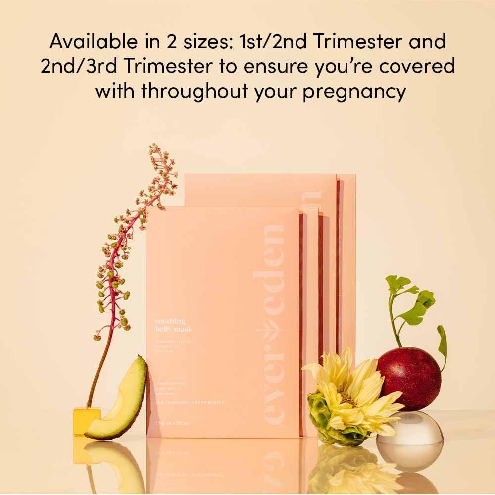 Evereden Soothing Belly Mask - 4 Belly Masks for Pregnant Women 1st & 2nd Trimester - Hydrating, Nourishing, & Soothing Pregnancy Skin Care Belly Masks - Clean & Vegan Pregnancy & Maternity Products