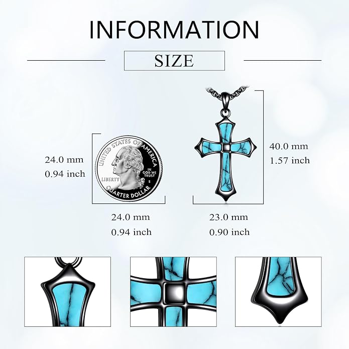 Cross Necklace 925 Sterling Silver Cross Faith Pendant Christian Jewelry Gifts for Women Men