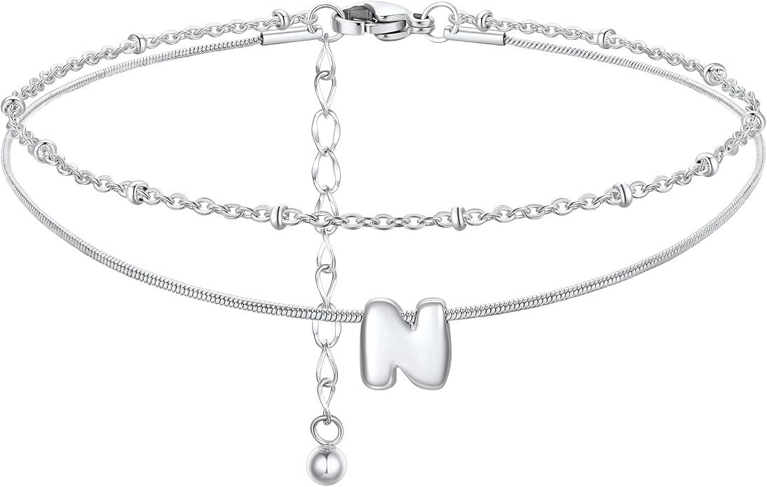 ChainsProMax Initial Ankle Bracelets for Women, Waterproof Anklets Bracelet Adjustable Summer Beach Women Foot Jewelry, Stainless Steel/Gold Plated-Send Gift Box/Letter A-Z