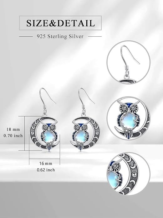 Animal/Leaf/Gothic Dangle Earrings 925 Sterling Silver Animal/Leaf/Gothic Dangle Drop Earrings Easter/Halloween/Christmas Jewelry Gifts for Women Her