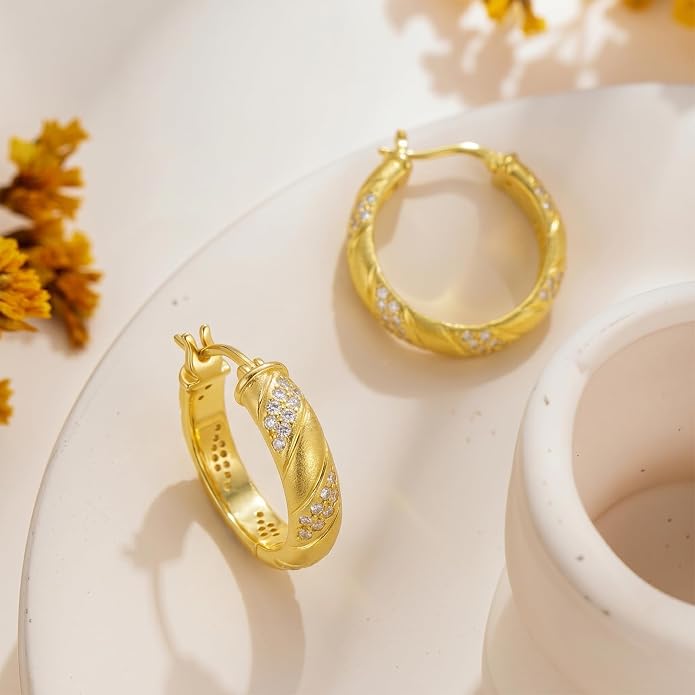 Gold Dainty Hoop Earrings for Women Hypoallergenic Lightweight 14K Gold Huggie Earrings Jewelry Valentines Day Gifts for Wife Girlfriend Her
