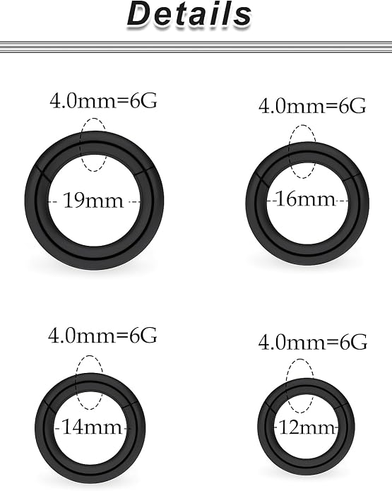 20G-2G Surgical Steel Hinged Clicker Septum Nose Rings Gauges Earrings Seamless Hoops Eyebrow Lip Ring Cliker Helix Tragus Daith Rook Earrings for Women Men