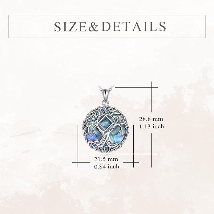 YFN Tree of Life Necklace Sterling Silver Celtic Knot Tree Pendant Jewelry Gifts for Women Men