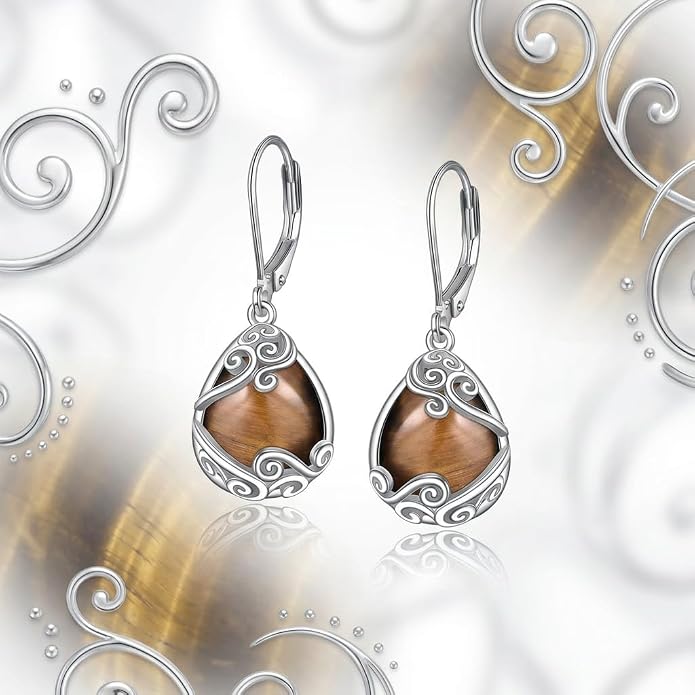 Teardrop Tree of Life/Filigree Earrings for Women Dangle Leverback Earrings Jewelry Gift Anniversary For Her