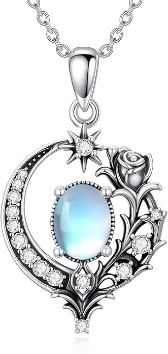 PELOVNY Celtic Knot Necklaces for Women 925 Sterling Silver Gemstone/Birthstone Teardrop Infinity Necklace Irish Celtic Pendant Jewelry Gifts for Mom Daughter Wife