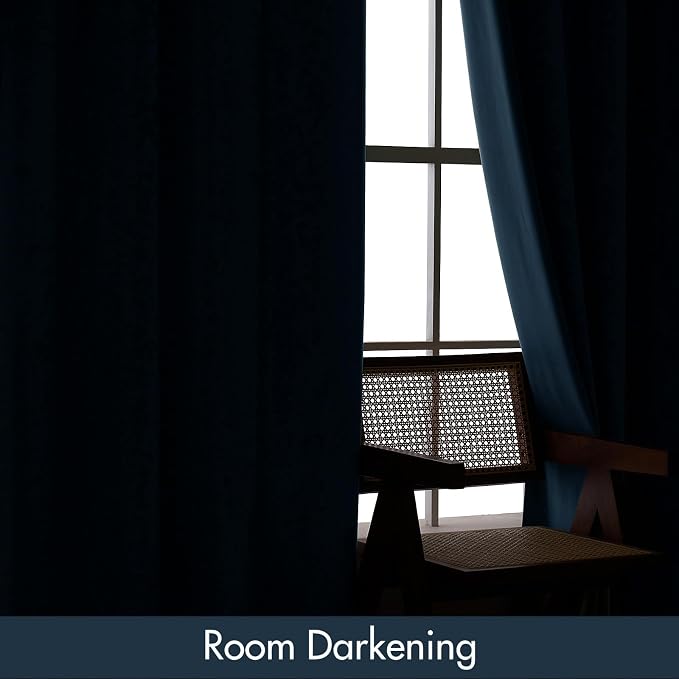 MIULEE Dark Slate Blackout Velvet Curtains Drapes 84 Inch Long 52"x84" | Luxurious Bedroom Living Room Decor, Room Darkening, Thermal Insulated, Rod Pocket Design, Super Soft Fabric