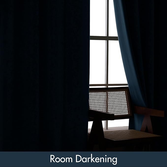 MIULEE Dark Slate Blackout Velvet Curtains Drapes 96 Inch Long 52"x96" | Luxurious Bedroom Living Room Decor, Room Darkening, Thermal Insulated, Rod Pocket Design, Super Soft Fabric