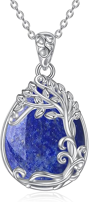 YAFEINI 925 Sterling Silver Moonstone Necklace Filigree Teardrop Pendant Necklace Jewelry for Women Girls