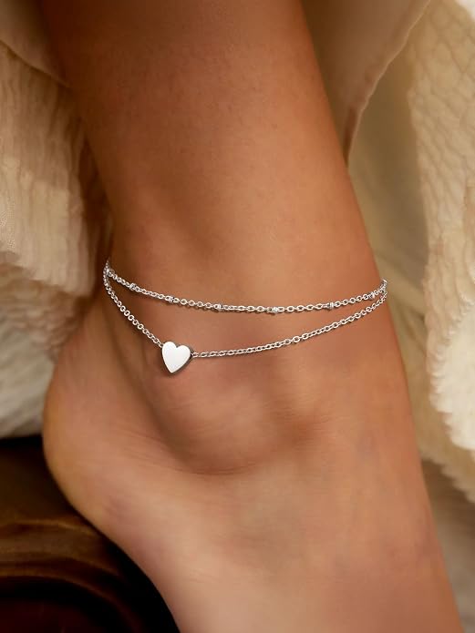 ChainsPro Anklets for Women Waterproof, Adjustable Stainless Steel/ Sterling Silver/14K Gold Plated Ankle Bracelets for Women, Non Tarnish Layered Anklets Beach Jewelry Gifts for Swimming & Daily Wear (Send Gift Box)
