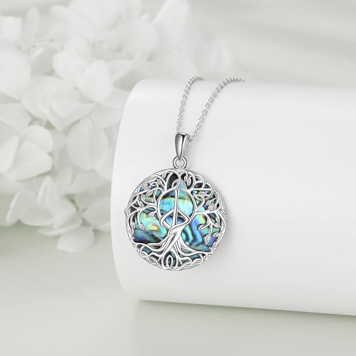 YFN Tree of Life Necklace Sterling Silver Celtic Knot Tree Pendant Jewelry Gifts for Women Men