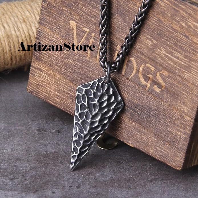ARTIZANSTORE Medieval Iron Hand Forged Viking Jewelry Pendant Gift for Men Wearable Pendant Viking Necklace Handmade Halloween Costume