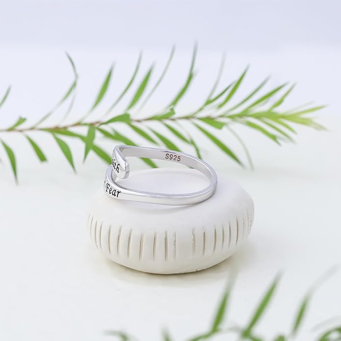 925 Sterling Silver Inspirational Adjustable Rings - Personality Encouragement Jewelry Gift For Women