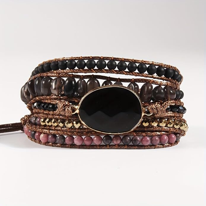 Women Wrap Bracelets Boho Natural Stone Jasper Turquoises Strand Bracelet Jewelry Collection