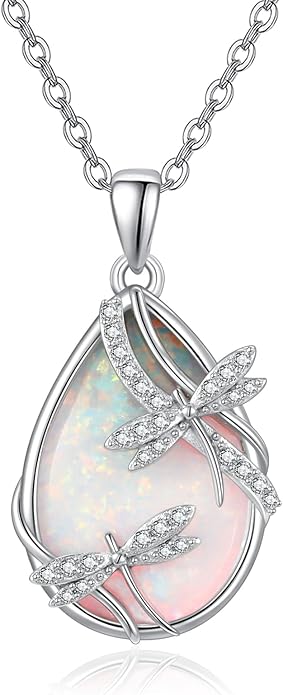 PRAYMOS Dragonfly Gifts 925 Sterling Silver Dragonfly Necklace for Women Dreamy Dragon fly Pendant Dragonflies Jewelry Birthday Gift 18+2" Adjustable Chain