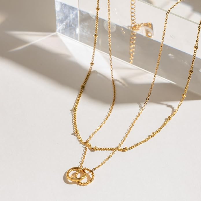 Unisex Celestial Gold Pendant Necklaces, Sun/Moon/Star/Angle Celestial Elements Unisex Choker Gold Lover Chains for Men and Women Jewelry