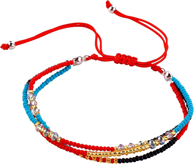 SUMMER LOVE Boho Bohemian Beaded Anklet Bracelets for Women Unique Colorful Pretty Beach Anklet,Handmade