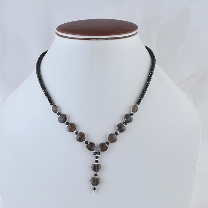 925 Sterling Silver Handmade Gemstone Necklace with Natural Heart-Shaped Beads – Dainty Jewelry for Women