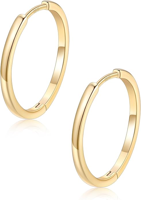 FaithHeart 925 Sterling Silver Post Huggie Hoop Earrings for Women, Silver Small Hoop Earring, Hypoallergenic Cartilage Earrings for Women
